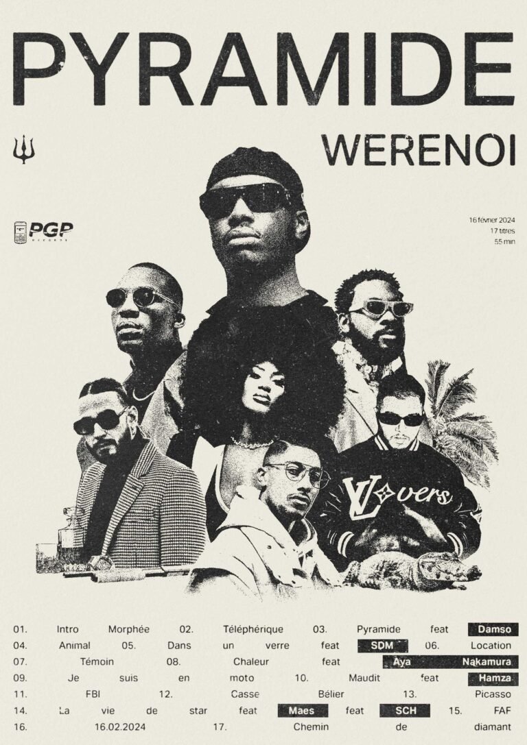 Affiche pour la sortie de l'album de Werenoi Pyramide