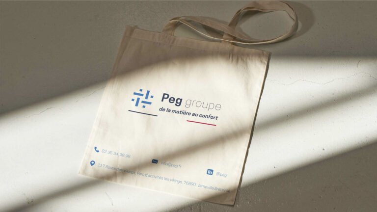 Branding Peg groupe, mock up tote bag