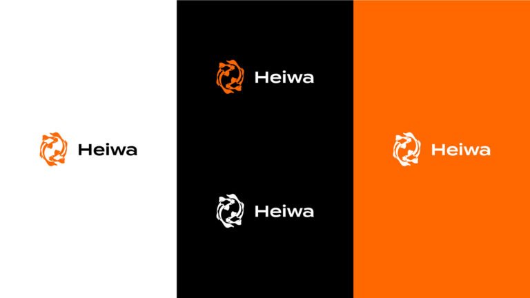 Heiwa logo sur couleur